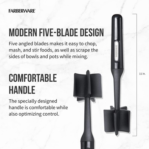 Professional Heat Resistant Nylon Meat and Potato Masher, Safe for Non-Stick Coo - Picture 3 of 8