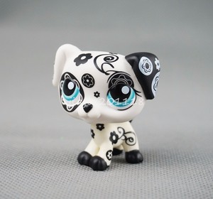 lps littlest pet shop dalmation dog 1613 black white flower