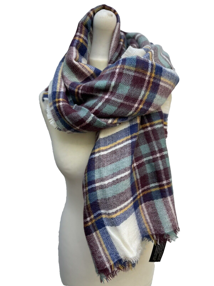 Sciarpa Coperta Donna Morbida In Tartan - Grande E Calda Per Inverno - 2