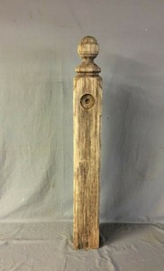 Antique Decorative Turned Hardwood Newel Post 5x42 Old Vtg