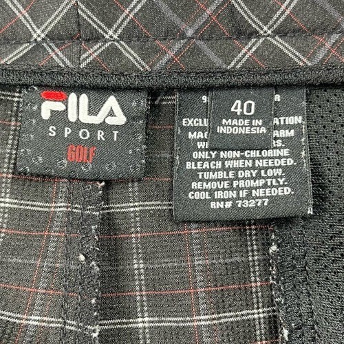 Fila Sport Golf Shorts Mens 40 Grey Red White Plaid Stretch Athletic Pockets - Picture 10 of 11