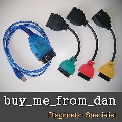 ALFA FIAT DIAGNOSTIC CABLES + KKL AIRBAG 156 146 147 GT GTV MULTIECUSCAN - Foto 1 di 1