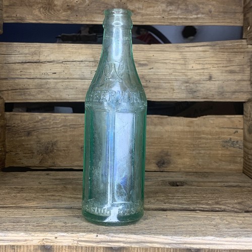 1920’s Vtg Green Glass Embossed Octagonal Cheerwine Bottle 6 Oz Granite Falls NC - Picture 2 of 6