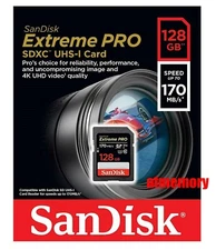 Sandisk Extreme Pro 128GB SD SDXC Memory Card 170MB/s UHS-I Class10 V30 U3 4K