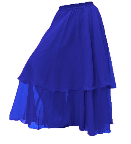 Chiffon Bauchtanz Doppelfalte 2 Lagen Rock Lang Maxirock C2 - Bild 53 von 65