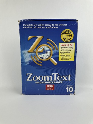 ZoomText Magnifier Reader Version 10 USB Edition International Version Free Post - Bild 2 von 11