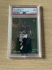 PSA 9 JUSTIN FIELDS 2021 CHRONICLES DYNAGON GREEN 42/49 CHICAGO BEARS #D-3 RC