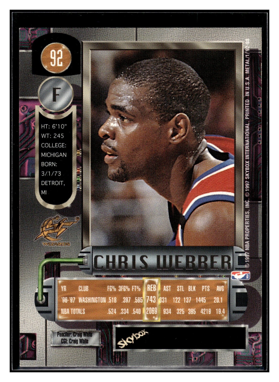 1997-98 Skybox Metal Universe Basketball - Pick Your Card - Complete The Set - Picture 111 of 148