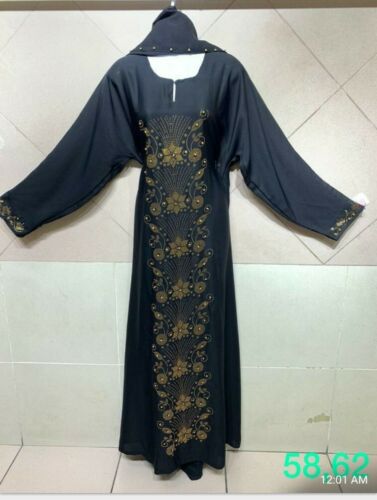 Dubai High Quality Open Abaya/Kimono/Kaftan Muslim Womens Long Maxi Dress 58 - Picture 2 of 9