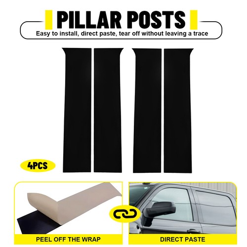 For 2014-2018 Chevy Silverado GMC Sierra Pillar Post Door Trim Cover Kit Black - Foto 12 di 12