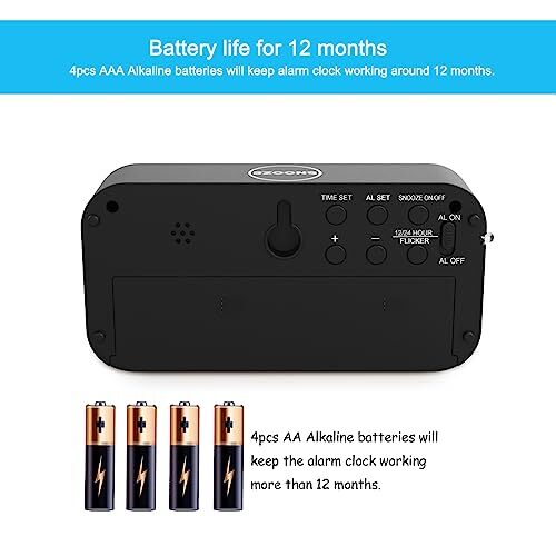 LED Digital Alarm Clock Battery Operated Only Small for Bedroom/Wall/Travel  - Picture 2 of 7