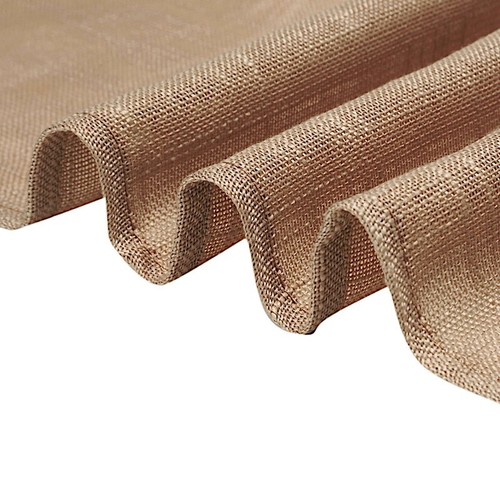 NATURAL 90x132" Rectangular Premium FAUX BURLAP POLYESTER TABLECLOTH Wedding - Picture 7 of 8
