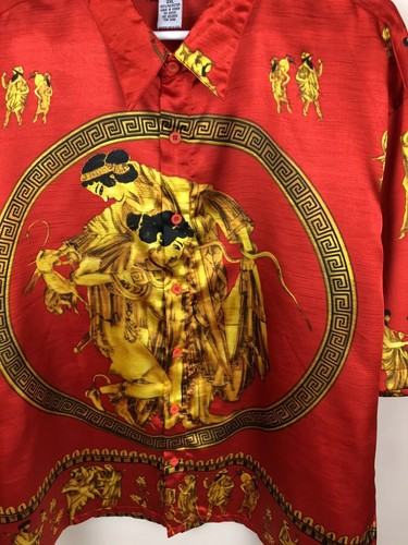 VINTAGE TRUST SHIRT MADE KOREA CRAZY FESTIVAL RAVE FULL PRINT MEN RARE BAROCCO - Imagen 5 de 9