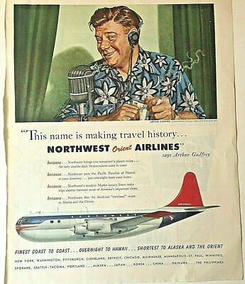 Vintage Ad Print Northwest Airlines ,1950, 10.5 x 13.5. | eBay