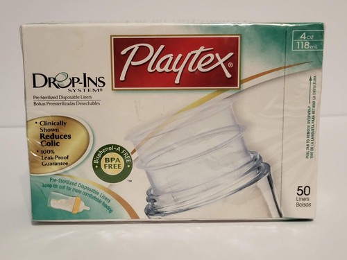Playtex Babyflasche DROP-INS Systeme sterilisierte Einlagen 50 Stück 4 Unzen - NEU VERSIEGELT - Bild 3 von 6