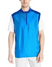 NWT Adidas Men's Club 1/4 Zip Golf Wind Vest Size S Blue AZ5940