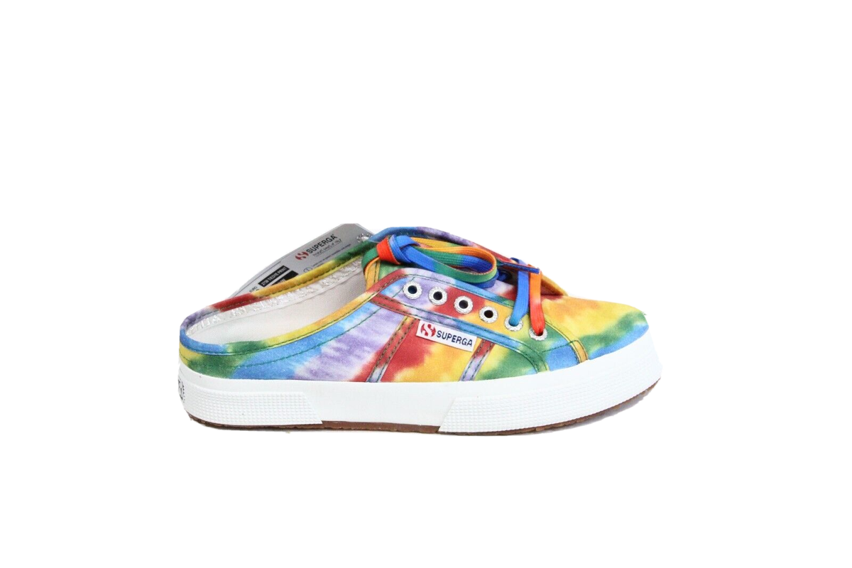 Superga Tie Dye Sneakers 2750 New Women 8 Rainbow print Slip 