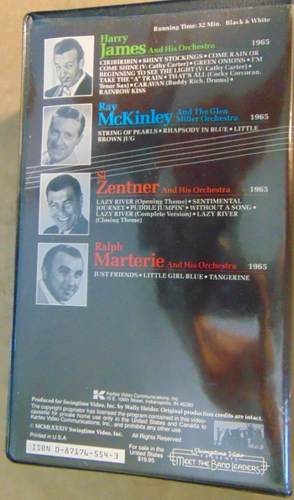 VHS Tape Kartes Swingtime Video Film Classics- Big Bands, Harry James, McKinley - Imagen 4 de 4