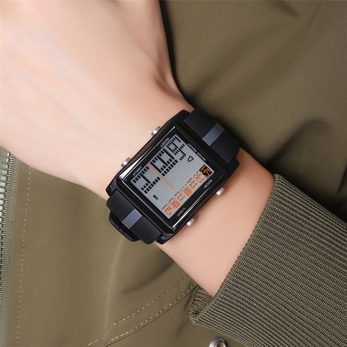 SKMEI Reloj Digital Rectángulo Reloj de Pulsera Día de la Semana Gran Número Reloj para Niños - Imagen 11 de 28