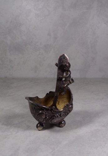 D35-62 / filigrane kleine Schale m. Löffel für Salz  Silber 925  Sammlerstück - Bild 2 von 9