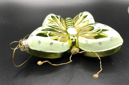 SCHMETTERLING mundgeblasen grün Glas Weihnachtsschmuck - Bild 5 von 6