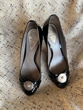 Versace Women's Shoes Heels Black Patent Leather Size 36 Excellent Condition