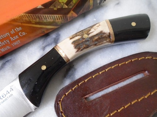 Marbles Buffalo Horn & Stag Fixed Blade Knife Full Tang Skinner Hunter MR644 New - Picture 7 of 10