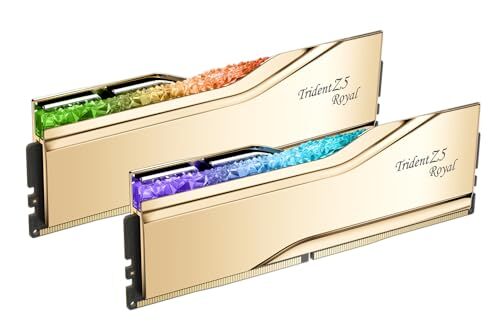 G.SKILL Trident Z5 Royal 32GB (2x16GB) DDR5 RAM 7200MT/s CL34 UDIMM - Gold - Picture 1 of 6