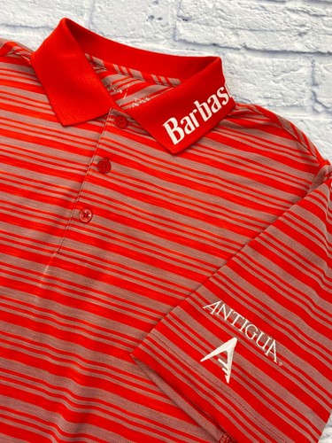 Ryan Armour PGA Tour Issue Antigua Polo Shirt Orange Stripes Sz Medium