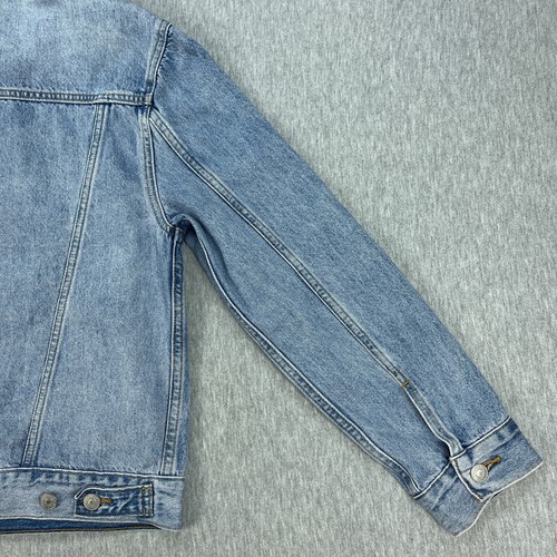 Levis Premium Denim Trucker Jacket Mens S Light Wash Blue Jean Modern "Big E" - Bild 14 von 17