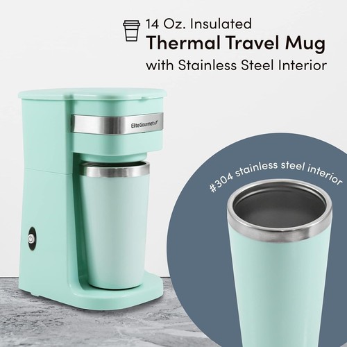 Elite Gourmet EHC117M Personal Single-Serve Compact Coffee Maker Brewer Includes - Picture 4 of 8