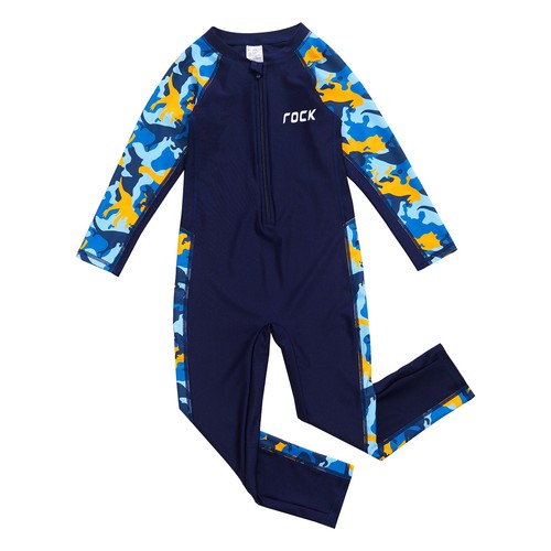 Boys Swimsuit Long Sleeve Bathing Suit Diving Swimwear Comfortable Bodysuit - Picture 5 of 18