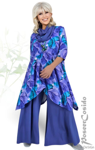 LAGENLOOK Marlene-Hose Hosenrock lavendel lila 44 46 48 50 52 54 56 XL-XXL-XXXL - Bild 9 von 17