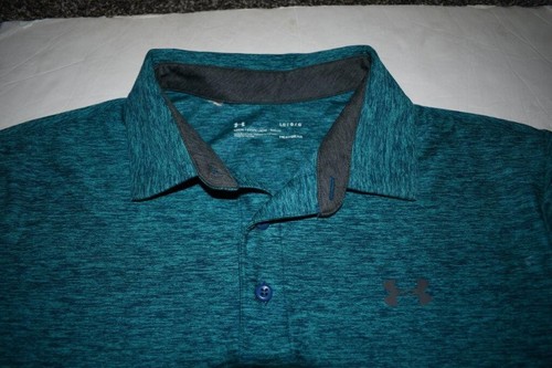 Men's Under Armour L Polo Collared Dress Shirt (Heathered Green) Under Armour - Picture 2 of 2