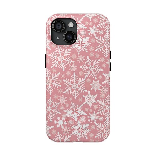 Pink Snowflakes Tough Phone Cases fits iPhone 7-16 and Samsung S21-S24 - Picture 15 of 108