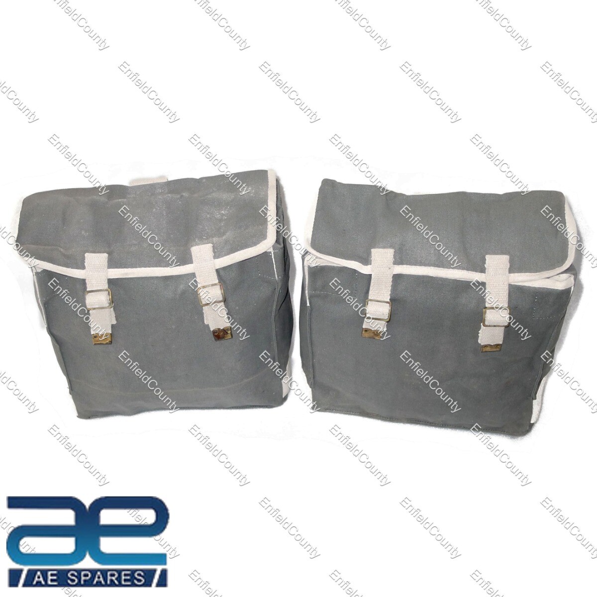 かめヴィンテージ軍整理バッグ Pannier Canvas Bag Set Light Military Green For Norton BSA