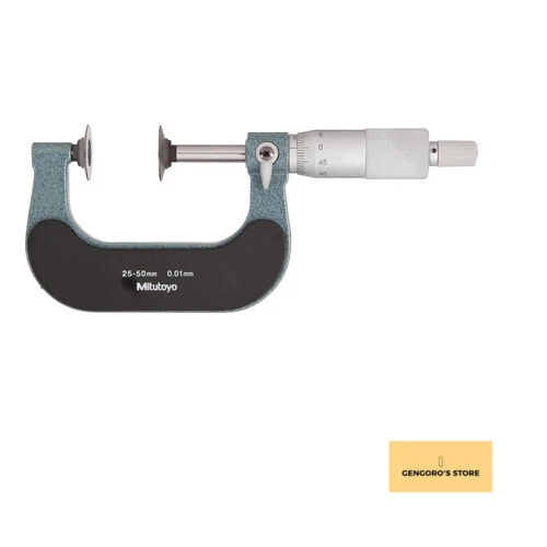 Mitutoyo 123-104 Disk Micrometer  Ratchet Stop  75-100mm Range  0.01mm G