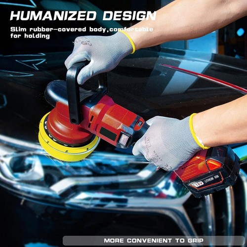 Lucidatrice tampone auto senza fili 6 velocità lucidatrice orbitale per batteria Milwaukee M18 - Foto 3 di 7