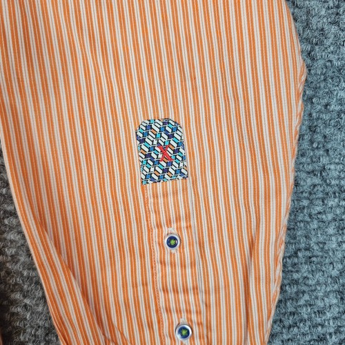 Robert Graham Tailored Fit Orange Striped Long Sleeve Button Down Shirt - Picture 5 of 12