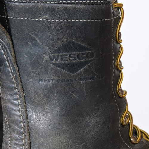 Wesco Custom Jobmaster Boots, sz 10.5 D - Black leather, #100 Vibram, Vtg 90s - Picture 4 of 8