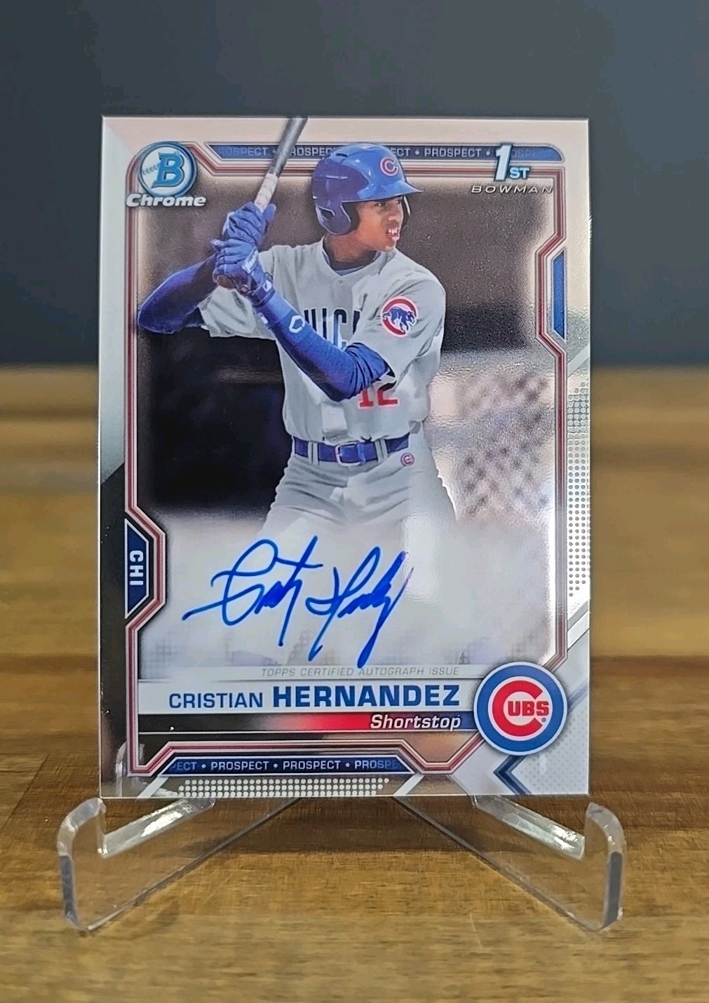 2021 Bowman Chrome Prospect Auto Cristian Hernandez #CPA-CH On Card Auto