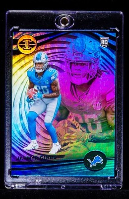 Jahmyr Gibbs REFRACTOR PRIZM ROOKIE CARD Detroit Lions