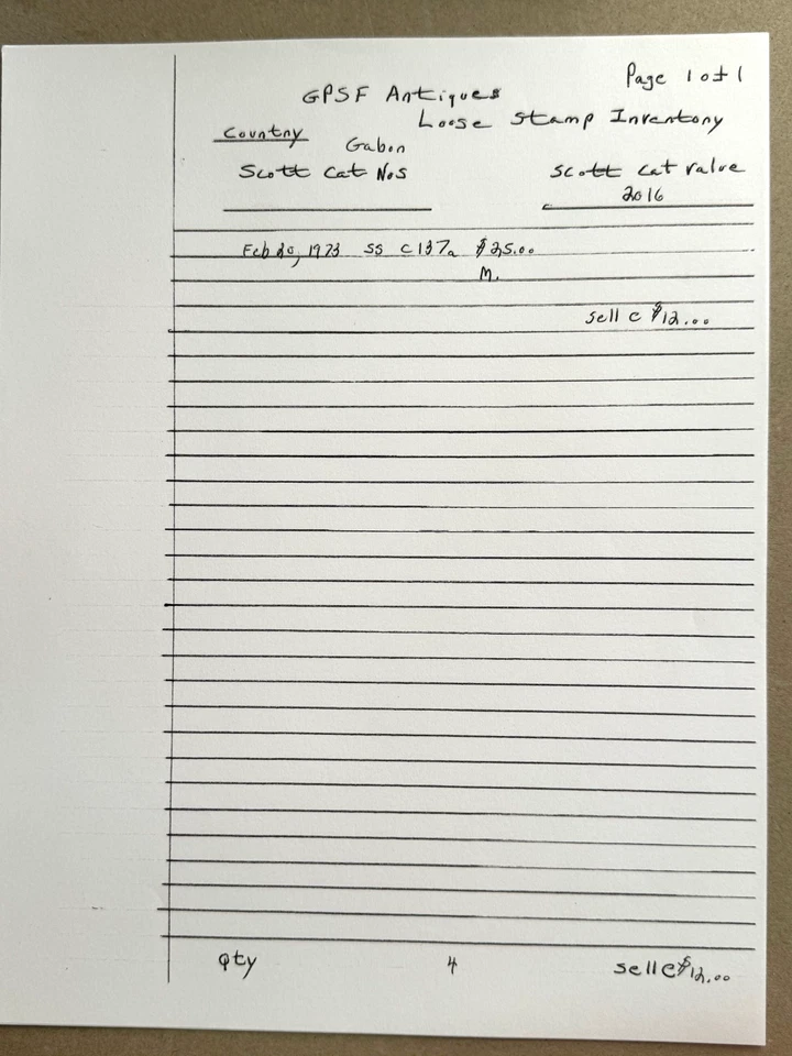 Exhibit Backup Gabon SS Scott Cat C137a isssued Feb. 20, 1973 - Image 2 of 2