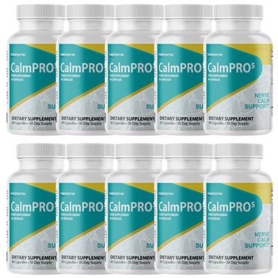 CalmPro5, Nerve Calming Support Capsules Supplement, Calm Pro 5 - -10 Bottles