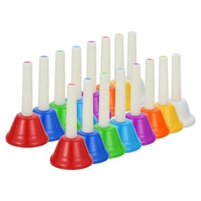 2 Set Hand Bells Set 8 Note Musical Bells Diatonic Bells, White/Mixed Colors