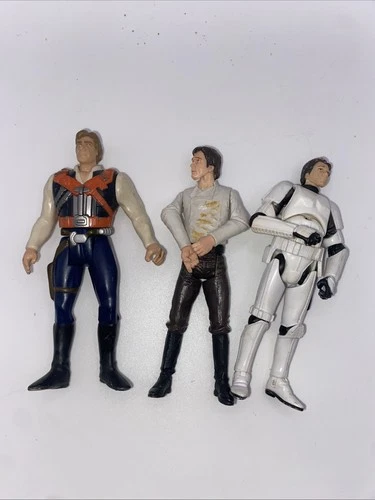 Star Wars 3 Figure Lot Kenner 1990s Han Solo
