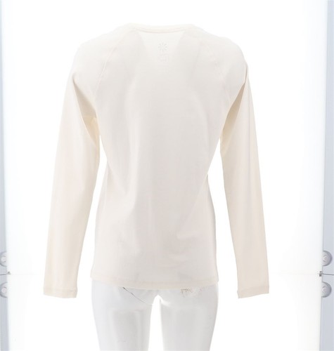 Isaac Mizrahi Essentials Pima Cotton Top Cover Stitch White Quartz M NWOT (1001) - Picture 5 of 9