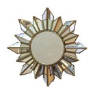 Petite Vintage Sunburst Starburst Accent Faceted Glass Wall Mirror