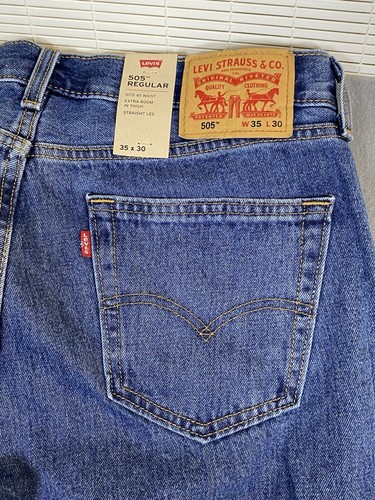 NWT Levi’s 505 Regular Medium Wash Jeans Measures Size 34 X 29 - Picture 14 of 14