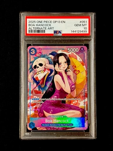 One Piece Boa Hancock OP13-051 PSA 10 GEM MINT Parallel Alt Art One Piece Card